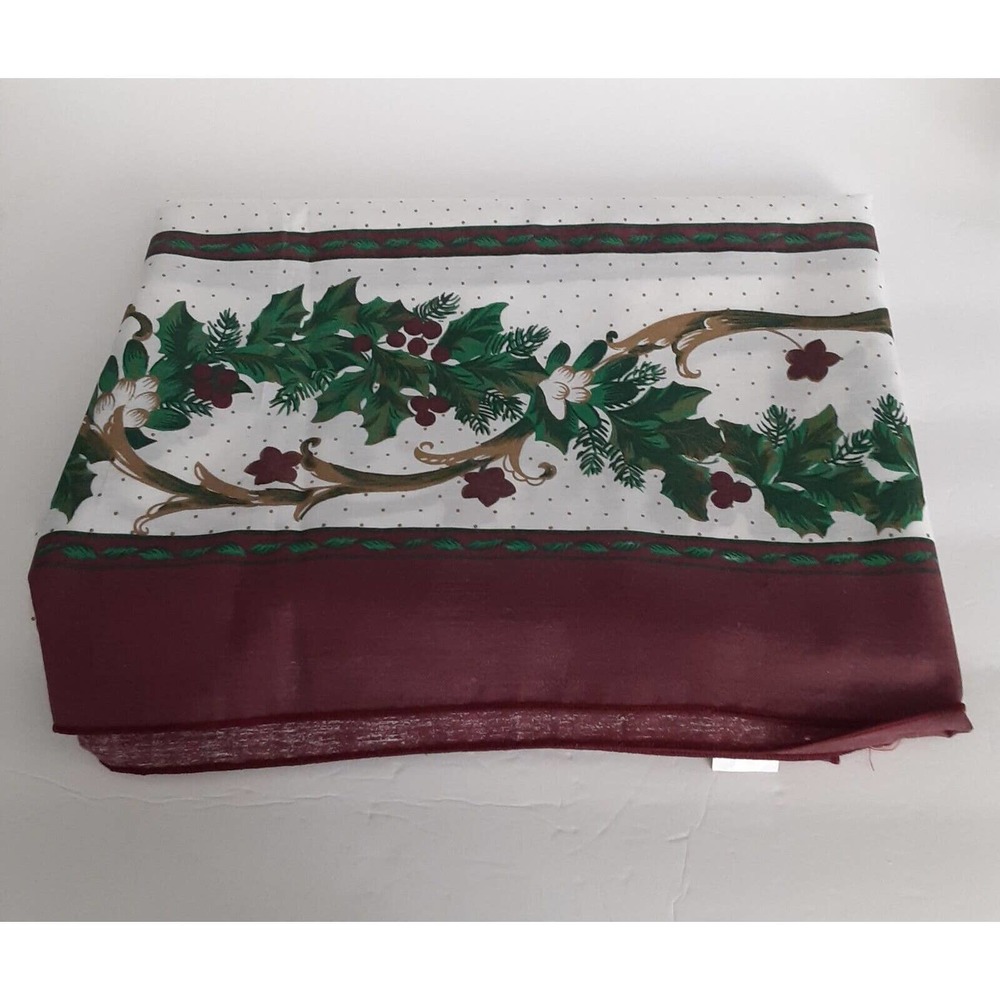 Vintage Avon Fashions 1994 Holly Berry Tablecloth Holidays Christmas